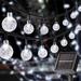 50 LED Crystal Globe Solar String Light Extra-Bright Outdoor Lights with 8 Lighting Modes Waterproof Solar Powered Patio Hanging Light for Garden Yard Porch Wedding Party Decor (White)