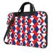 ZICANCN Laptop Case 13 inch Patriotic Red White Blue Geometry Work Shoulder Messenger Business Bag for Women and Men
