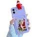 Christmas Case for iPhone 13 Cute Funny 3D Cartoon Santa Claus Design with Card Slot Soft TPU Ultra-Thin Anti-Fall Protective Case for Xmas (Santa Claus Purple iPhone 13)