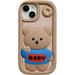 Kawaii Phone Cases Apply to iPhone 12 Pro Max Cute 3D Cartoon Bear Phone Cover Soft Silicone Funny Donut Baby Bear Case for Women Girls Shockproof Protective Cover for iPhone 12 Pro Max