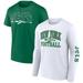 Men's Fanatics Branded White/Kelly Green New York Jets Throwback T-Shirt Combo Set