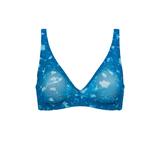 Plus Size Women's The Wireless Plunge - Mesh by CUUP in Floral Cyanotype (Size XS D-E)