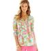 Lilly Pulitzer Tops | Lilly Pulitzer Dorothy Pleated Henley Blouse Multi In The Vias | Color: Blue/Pink | Size: Xs
