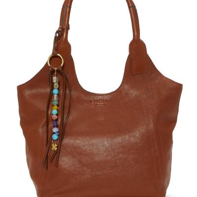 Lucky Brand Love Beaded Leather Tote - Women's Accessories Bags Handbags Totes in Dark Brown