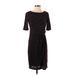 Ellen Tracy Casual Dress - Sheath Crew Neck Short sleeves: Burgundy Dresses - Women's Size 4