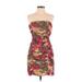 BB Dakota Casual Dress - Bodycon Strapless Sleeveless: Pink Camo Dresses - Women's Size 8