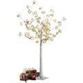 AAMEN Tall Led Rose Tree Light Floor Lamp, Decorative Branches Tree Warm White Flower Standing Lamp, Christmas Led Tree Décor For Home Inside Xmas Wedding Party Gift (120CM Tall Led Rose Tree)