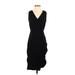 Bar III Casual Dress - Midi: Black Solid Dresses - Women's Size Small