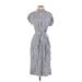Gap Casual Dress - Midi Collared Short sleeves: Blue Stripes Dresses - Women's Size X-Small