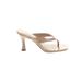 Mix No. 6 Heels: Slip-on Stilleto Cocktail Party Tan Print Shoes - Women's Size 8 1/2 - Open Toe