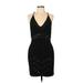 Adelyn Rae Casual Dress - Party Halter Sleeveless: Black Print Dresses - New - Women's Size Large