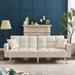 Latitude Run® Modern Velvet Sofa Couch Bed w/ Armrests & 2 Pillows For Living Room & Bedroom4 Velvet in White | 30.3 H x 74.4 W x 34.6 D in | Wayfair