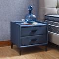 Wrought Studio™ Nightstand, Modern Nightstand w/ 2 Drawers, Night Stand w/ Pu Leather & Hardware Legs, End Table | Wayfair