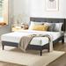 Lark Manor™ Artiomas Tufted Platform Bed Upholstered/Metal/Polyester in Gray | 12 H x 75.98 W x 80.67 D in | Wayfair