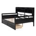 Latitude Run® Full Size Daybed, Wood Slat Support, w/ Bedside Shelf & Two Drawers in Brown | 49.4 H x 57.1 W x 79.1 D in | Wayfair