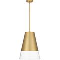 Latitude Run® Debralee 1-Light Brushed Gold Pendant Light Glass in Yellow | 19.25 H x 14 W in | Wayfair 3C048C697EBA4CD4A6DC83E6910C1383