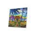 Breakwater Bay Tropical Hut w/ Cat On Plastic/Acrylic by Robin Wethe Altman Painting Plastic/Acrylic in Blue/Green | 24 H x 24 W x 0.25 D in | Wayfair
