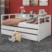 Red Barrel Studio® Vroman Twin XL en Daybed w/ Trundles, Storage Cubbies, Light for Free & USB Charging in Brown | Wayfair