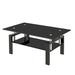 Wrought Studio™ Tempered Clear Glass Coffee Table Glass/Metal in Black | 17.32 H x 39.37 W x 23.62 D in | Wayfair 852EF837385D4EDFB15433296B98E6B5