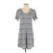 Bobi Casual Dress - Shift: Gray Stripes Dresses - Women's Size Small