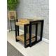 Industrial Rustic Solid Mango Wood Nest of 2 Side End Tables with Black Metal Legs (B107) Bali Collection
