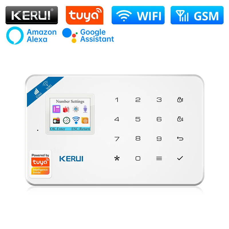 KERUI W181 Alarm Panel WIFI GSM Alarm System Security Home Working mit Tuya Smart Alexa Image