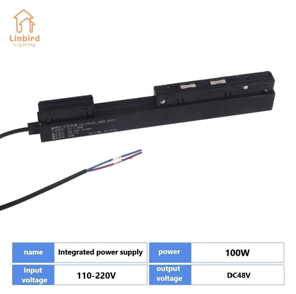 Magnetische Schienenleuchte, Leistung 110–220 V, Transformator, Gitter, Flutlicht, moderne flexible lineare Leuchte, LED-Strahler, DC48 V, Wohnzimmer Image
