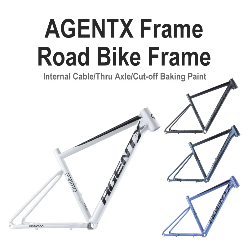 AGENTX 700C Rennradrahmen, ultraleichte Aluminiumlegierung, interne Führung, Mountainbike, 12 x 142 mm Steckachse, Rennstrecke, Fahrradrahmen Image