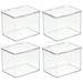 mDesign Plastic Bathroom Storage Organizer Bin Box with Hinge Lid - Clear