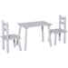 3-Piece Set Kids Wooden Table Chairs