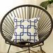 Blue and White Geometric Squares Decorative Throw Pillow Cover