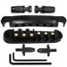 6 Strings Roller Saddle Tune-O-matic Bridge Tailpiece for LP Electric Guitar Black