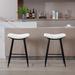 2PCS Armless Counter Low Bar Stools,PU Leather Stools with Metal Leg and Footrest Modern