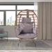 Wicker Egg Chair, Oversized Outdoor Lounger for Patio, Backyard, Living Room