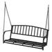 MYXIO 2-Person Metal Porch Swing 47inch Hanging Steel Bench for Patio Porch Gazebo Deck Heavy Duty 500lb Weight Capacity Swing Seat Black