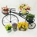 Metal 3 Tier Bike Plant Stand Flower Rack Shelf Bonsai Holder Home Garden Corner
