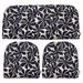 Indoor Outdoor 3 Piece Tufted Wicker Cushion Set Choose Size Color (Stard Twirly Deep Blue Floral)