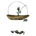 Miyuadkai Wind Chimes Clearance Fishing Man Wind Chime Spoon Fish Sculptures Windchime indoor Outdoor Home Garden Decor Hanging Ornament Gifts Wind Chime Supplies Wind Chime Stand Home Decor B
