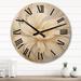 Designart "Dreamy White Digital Spring Flowers" Fractals Oversized Wood Wall Clock