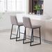 2PCS Low Bar Stools Bar Chairs,Upholstered PU Kitchen Breakfast Bar Stools with Footrest Modern