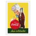 Drink (Trink) Coca Cola - Refreshing (Das Erfrischt) - Vintage Advertising Poster c.1950s - Fine Art Rolled Canvas Print 27in x 40in