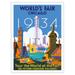 1934 World s Fair Chicago - Tour the World at the Fair - Vintage Travel Poster by Weimer Pursell c.1934 - Fine Art Matte Paper Print (Unframed) 24x32in