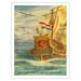 Une Belle Tradition (A Beautiful Tradition) - The Flying Dutchman - KLM Airlines - Vintage Airline Travel Poster by Joop H. van Heusden c.1950s - Fine Art Matte Paper Print (Unframed) 20x26in