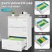 Filing Cabinet Lateral File Cabinet 3 Drawer White Filing Cabinets with Lock Locking Metal File Cabinets Three Drawer Office Cabinet for Legal/Letter/A4/F4 Home Offic