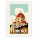 Florence Italy - Santa Maria del Fiore Cathedral the Duomo of Florence - Vintage Travel Poster c.1930 - Fine Art Rolled Canvas Print 27in x 40in