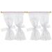 2 Pcs Window Curtains Dollhouse White Sheer Mini Lace Door Fly Miniature Drapes