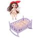 Baby Bathtub Toys Wooden Cradle Role Play for Kids Mini Cribs Babies Cosplay Accessories Bed Model Miniature Rocking Child