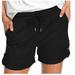 Midsumdr Shorts for Women Solid Color Drawsting Hiking Golf Shorts with Pockets High Waist Stretch Casual Summer Cargo Shorts for Women