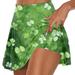 KANY Clover Print Green Skirt Women Women s Fashion St Patrick Printed Casual Sports Fitness Running Yoga Tennis Skirt Pleated Short Skirt Shorts Half Skirt Green Skirts For Women Light Green/4XL