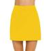 DondPO Skirts for Women Mini Skirt Womens Casual Solid Tennis Skirt Yoga Sport Active Skirt Shorts Skirt Summer Dresses Casual Dresses Womens Dresses Yellow Dress S